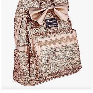 Loungefly rose gold sequence backpack
